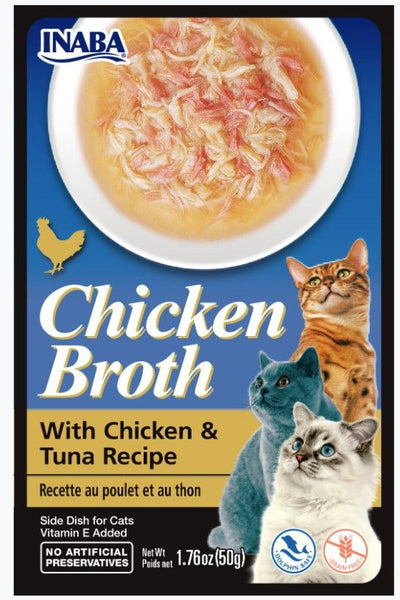 Inaba Chicken Broth with Chicken and Tuna Recipe Side Dish for Cats