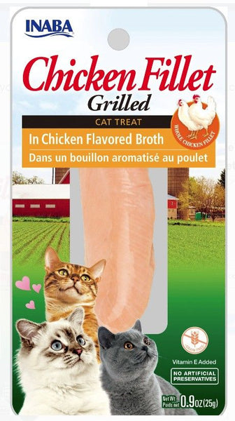 Inaba Chicken Fillet Grilled Cat Treat in Chicken Flavored Broth