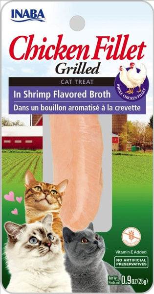Inaba Chicken Fillet Grilled Cat Treat in Shrimp Flavored Broth