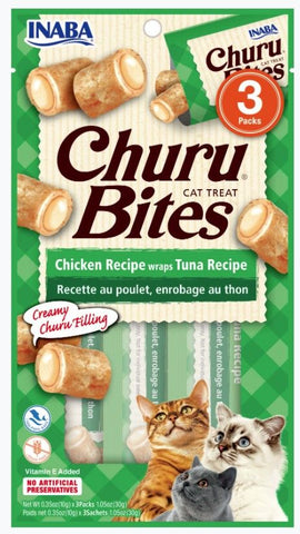 Inaba Churu Bites Cat Treat Chicken Recipe wraps Tuna Recipe