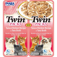 Inaba Twin Packs Tuna and Chicken Recipe Side Dish for Cats