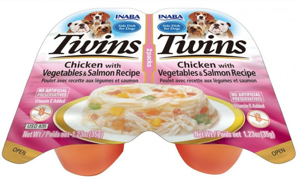 Inaba Twins Chicken with Vegetables and Salmon Recipe Side Dish for Dogs