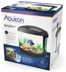 Aqueon BettaBow 1 with Quick Clean Technology Aquarum Kit Black