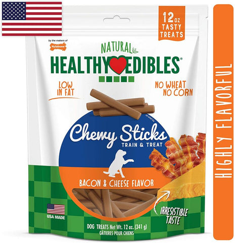 Nylabone Healthy Edibles Natural Chewy Sticks Bacon and Cheese Flavor
