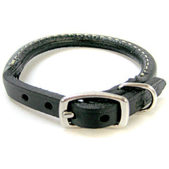 Circle T Pet Leather Round Collar - Black