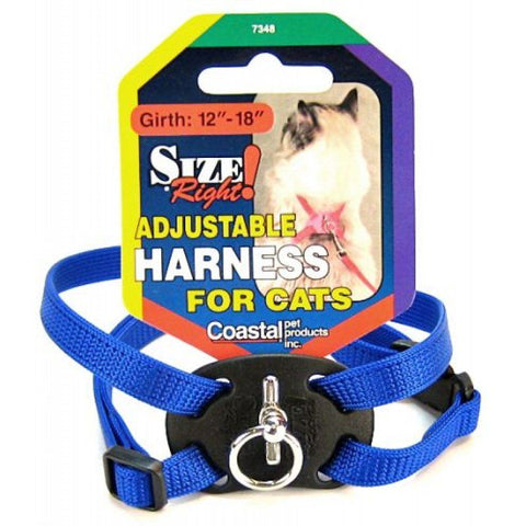 Coastal Pet Size Right Nylon Adjustable Cat Harness - Blue