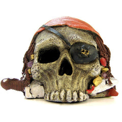 Blue Ribbon Pirate Skull Ornament