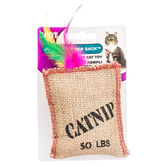 Spot Jute & Feather Sack with Catnip Cat Toy