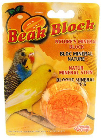 Living World Beak Block - Nature's Minerals - Orange