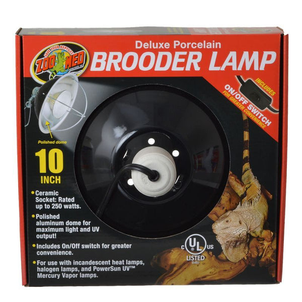 Zoo Med Delux Porcelain Brooder Lamp - Black