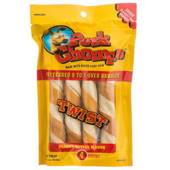 Pork Chomps Twistz Pork Chews - Peanut Butter Flavor