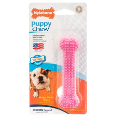 Nylabone Puppy Chew Dental Bone Chew Toy - Pink