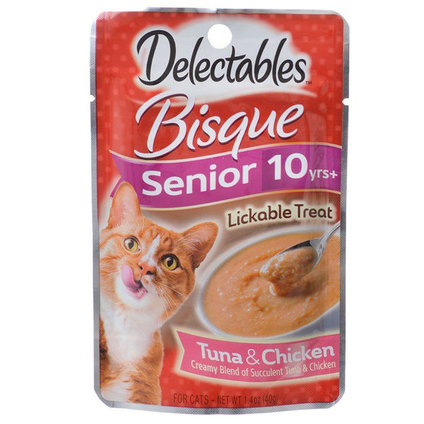 Hartz Delectables Bisque Senior Lickable Cat Treats - Tuna & Chicken