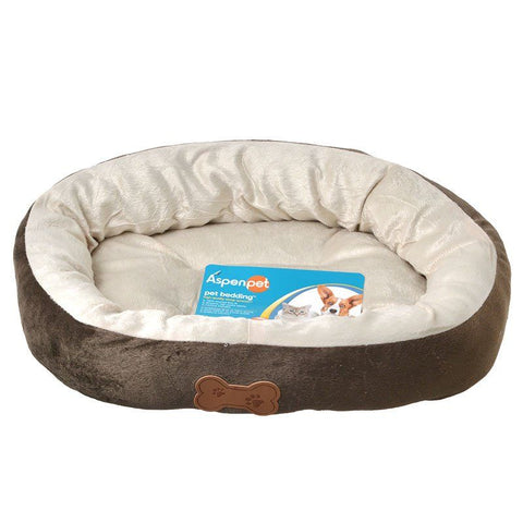Aspen Pet Oval Nesting Pet Bed - Brown