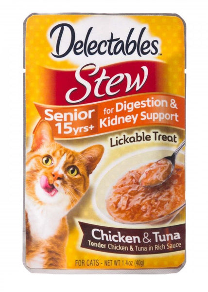 Hartz Delectables Stew Senior Cat Treats - Chicken & Tuna