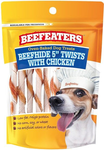 Beafeaters Oven Baked Beefhide & Chicken Twists Dog Treat