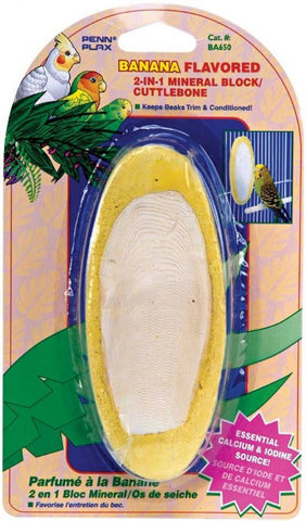 Penn Plax Bird Life E2 Banana Cuttlebone / Mineral Treat