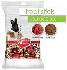 Kaytee Superfoods Small Animal Treat Stick - Strawberry & Flax