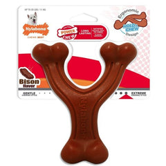 Nylabone Power Chew Wishbone Dog Chew Toy Bison Flavor