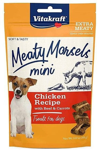 Vitakraft Meaty Morsels Mini Chicken Recipe with Beef and Carrots Dog Treat