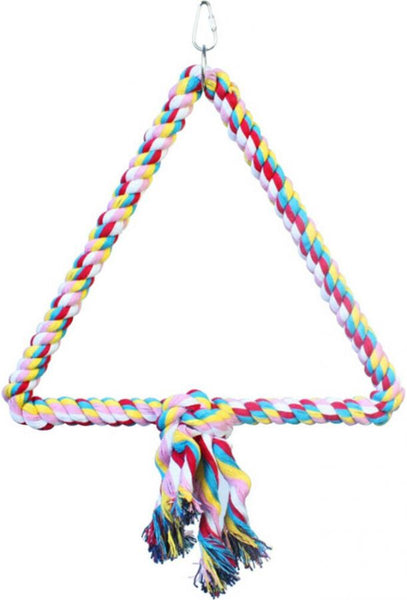 AE Cage Company Happy Beaks Triangle Cotton Rope Swing for Birds