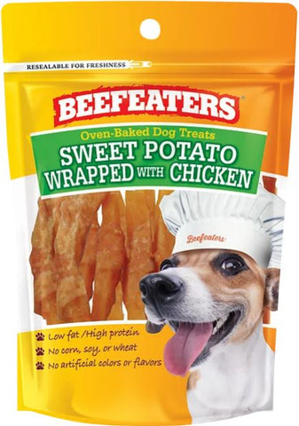 Beefeaters Oven Baked Sweet Potato Wrapped with Chicken Dog Treat