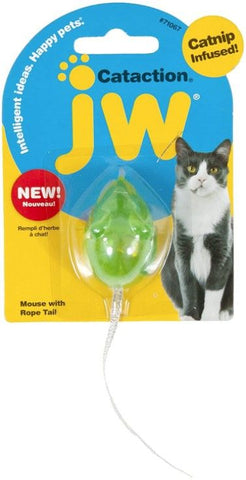 JW Pet Cataction Catnip Infused Mouse With Bell And Tail Cat Toy