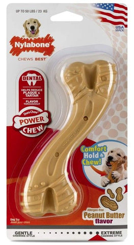 Nylabone Power chew Curvy Dental Chew Peanut Butter Flavor Giant