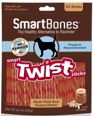 SmartBones Vegetable, Chicken and Peanut Butter Smart Twist Sticks Rawhide Free Dog Chew