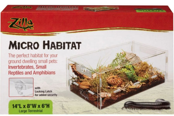 Zilla Micro Habitat Terrestrial for Ground Dwelling Small Pets