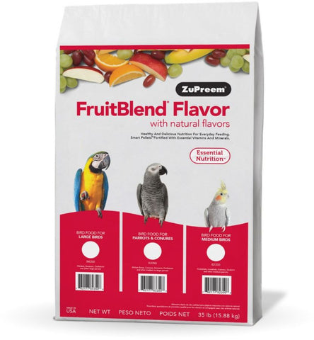 ZuPreem FriutBlend with Natural Fruit Flavors Pellet Birds Food for Parrots and Conures